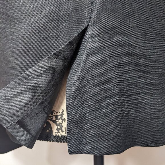 Lauren Ralph Lauren Black 100% Linen Blazer Jacket Lined Career Office size 12 - Picture 12 of 14